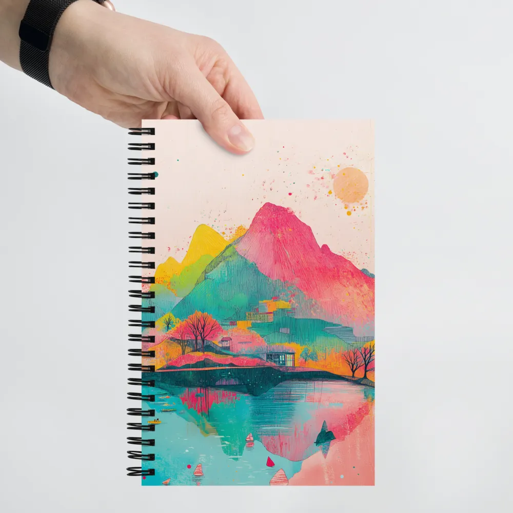 Fantastical Mountain Lake Watercolor 
 Spiral Notebook | 140 pages