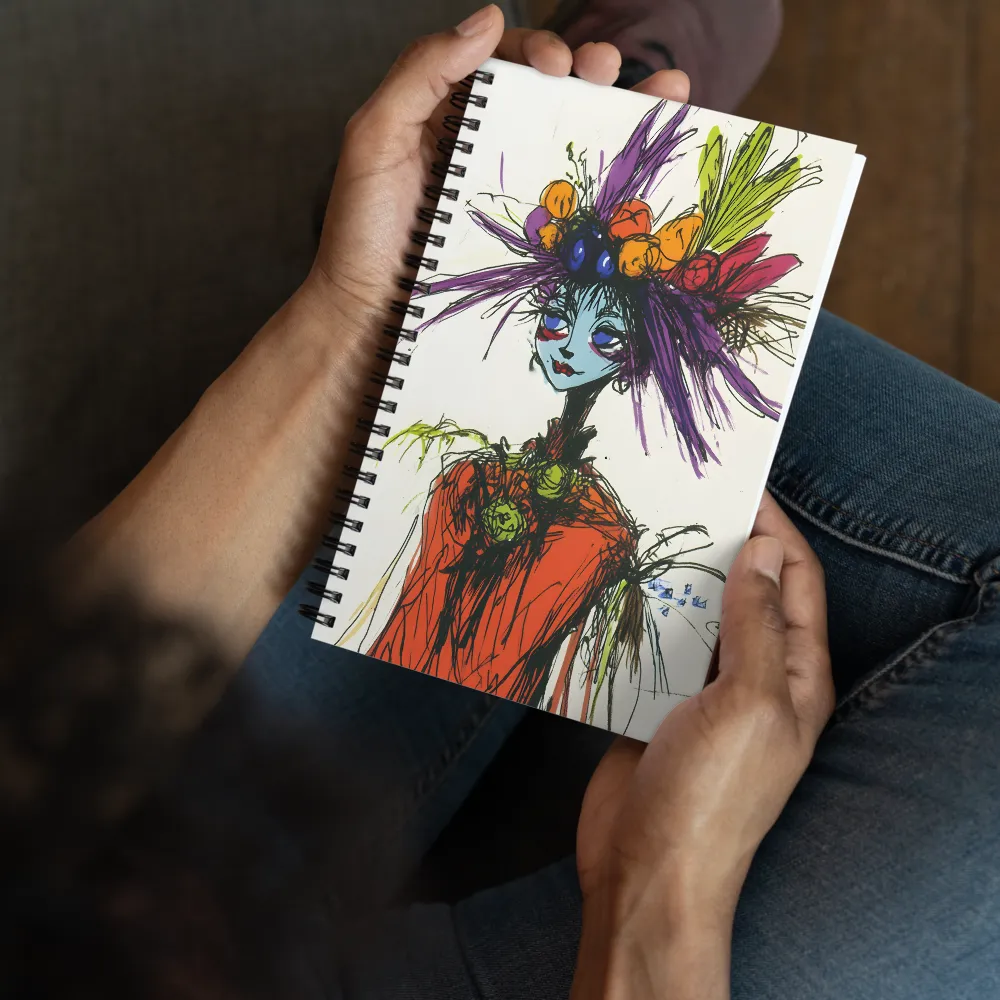 Whimsical Headdress Portrait 
 Spiral Notebook | 140 pages