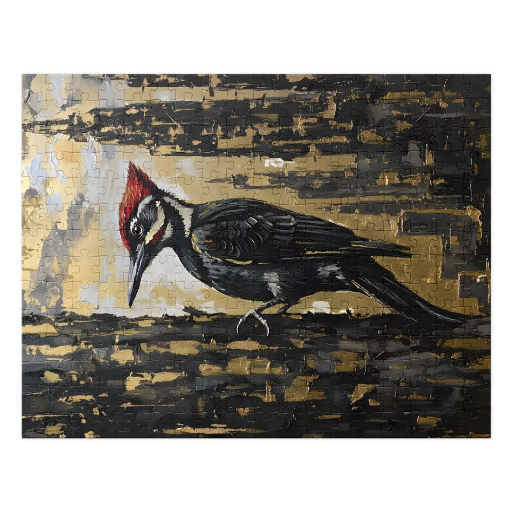 Urban Woodpecker in Gold | Jigsaw Puzzles