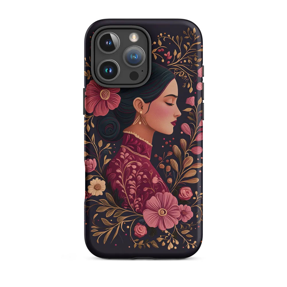 Woman in Floral Elegance | Phone Case