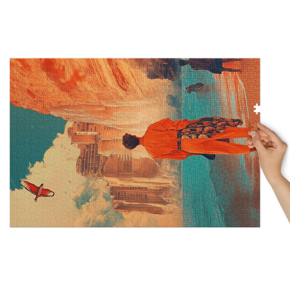 The Orange Horizon 
 Jigsaw Puzzle in Tin Box