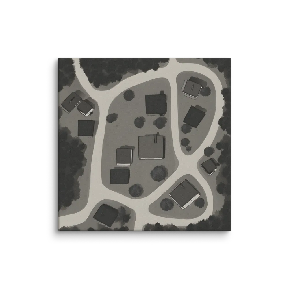 Overhead Village Plan 
 Canvas | 30″x 30″