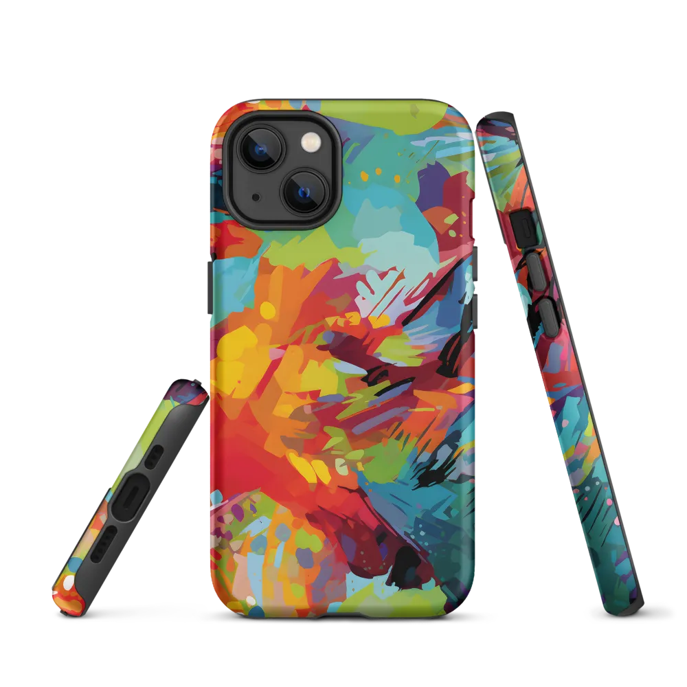 Abstract Iguana and Fish Painting | Phone Case