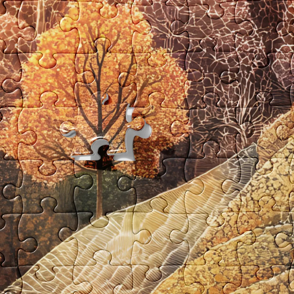 Golden Engraved Autumn 
 Jigsaw Puzzle