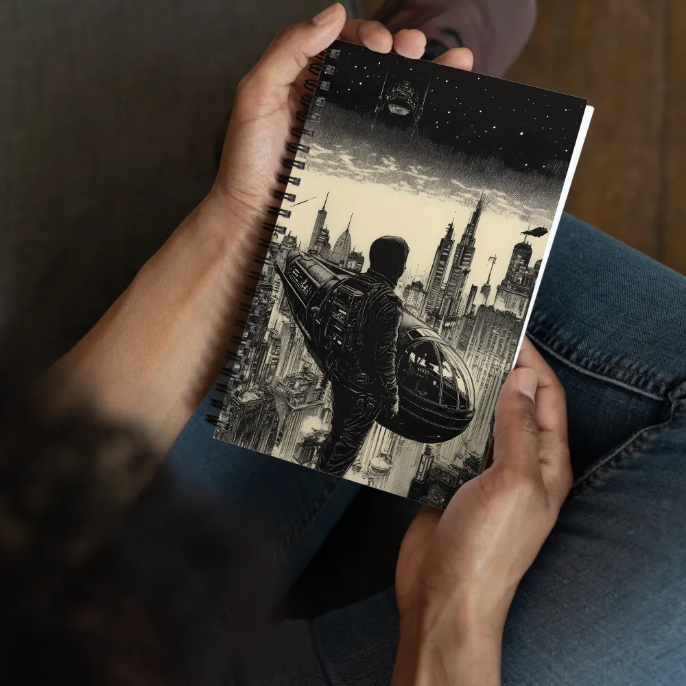 Retrofuturistic Cityscape 
 Spiral Notebook | 140 pages