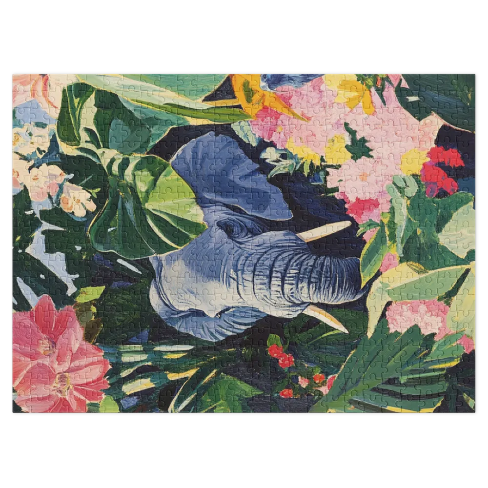 Elephant in Bloom 
 Jigsaw Puzzle in Tin Box