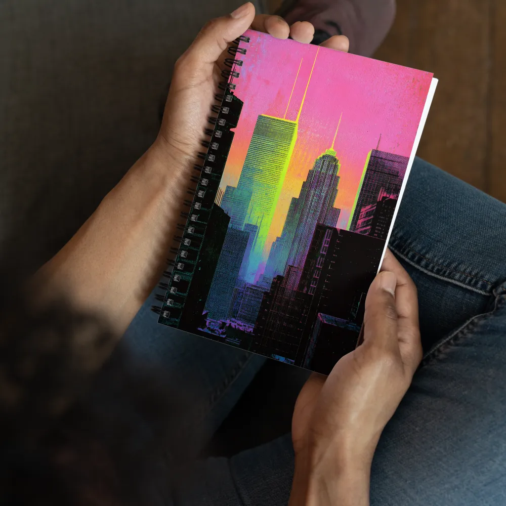 Retro-Futuristic Skyline 
 Spiral Notebook | 140 pages