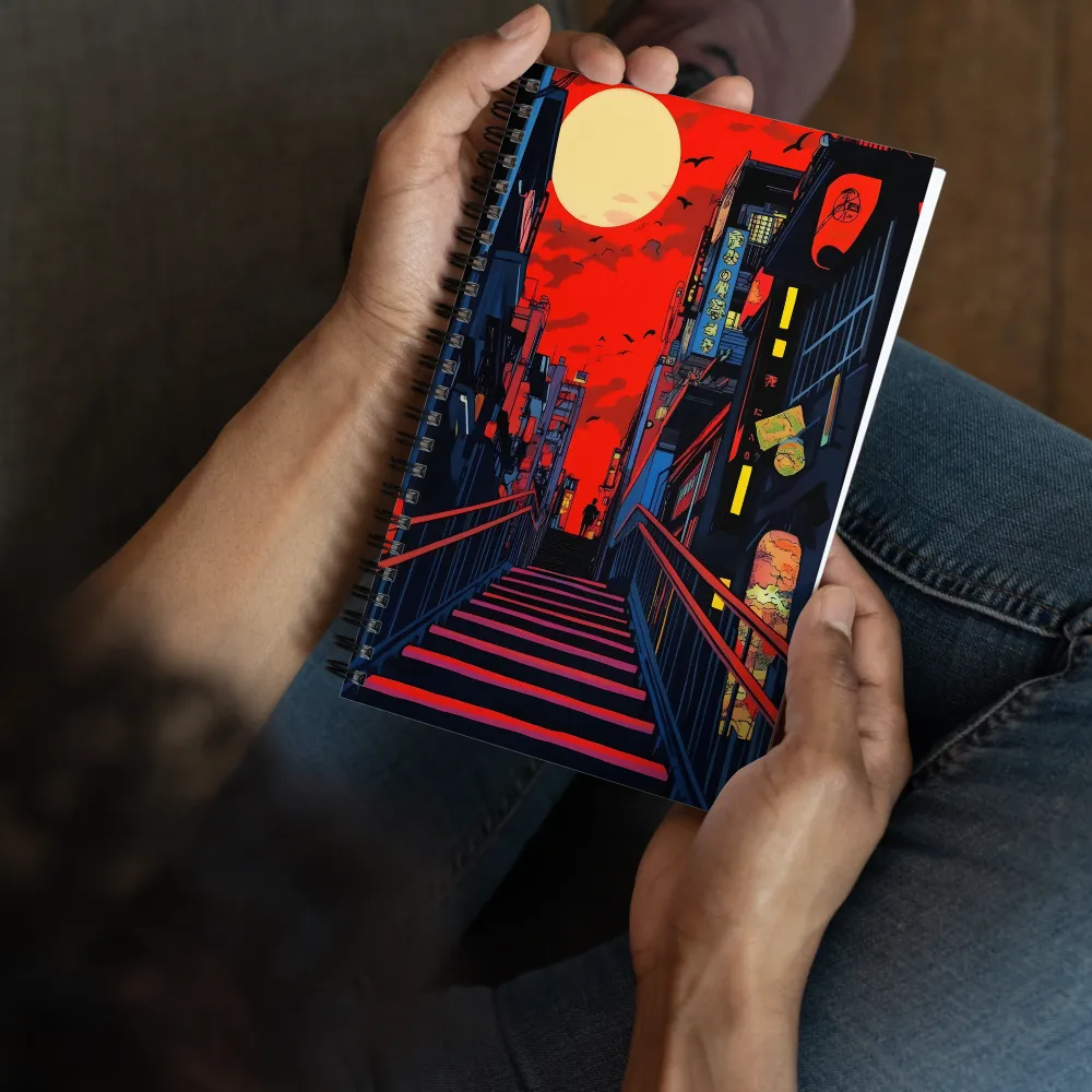 Neon Night in a Cyberpunk City 
 Spiral Notebook | 140 pages