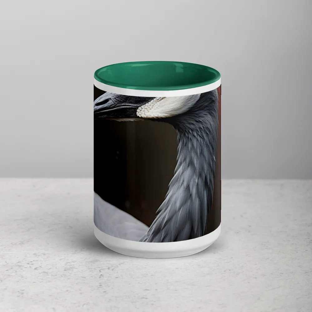 Crimson Crest Crane 
 Mug with Red inside