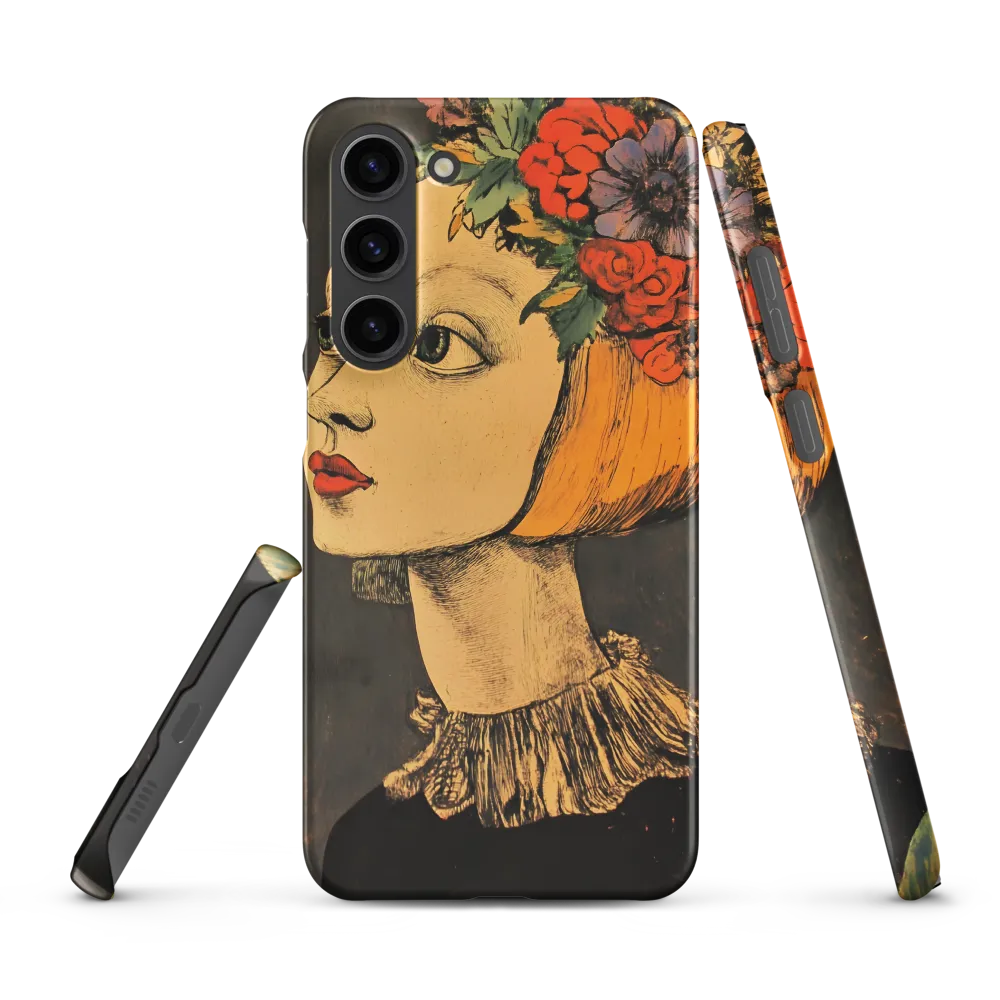 Surreal Portrait of Woman with Floral Headdress | Phone Case