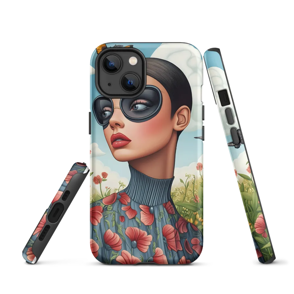 Surreal Portrait of a Woman with Butterflies | Phone Case