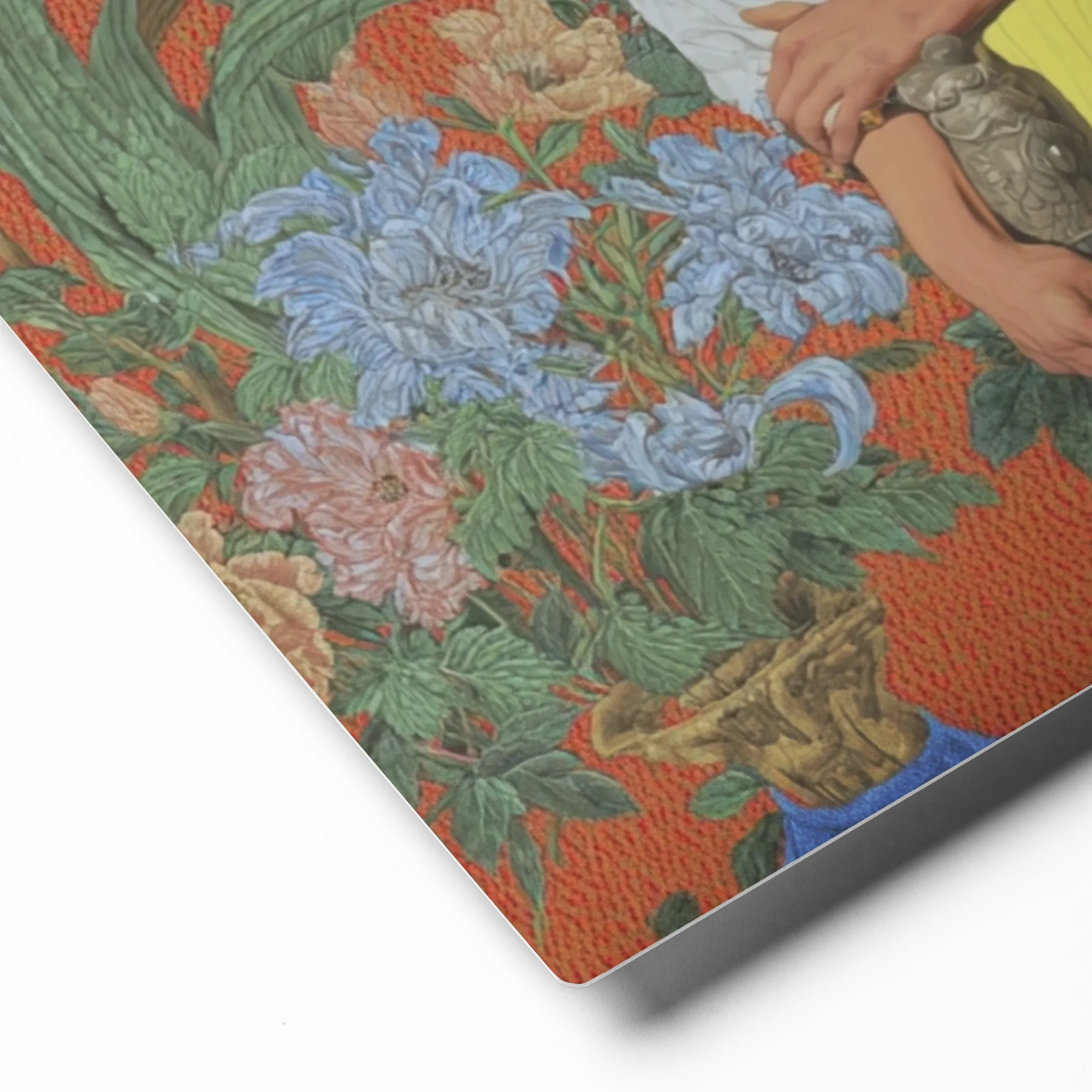 Portrait against Red Tapestry | Art Print