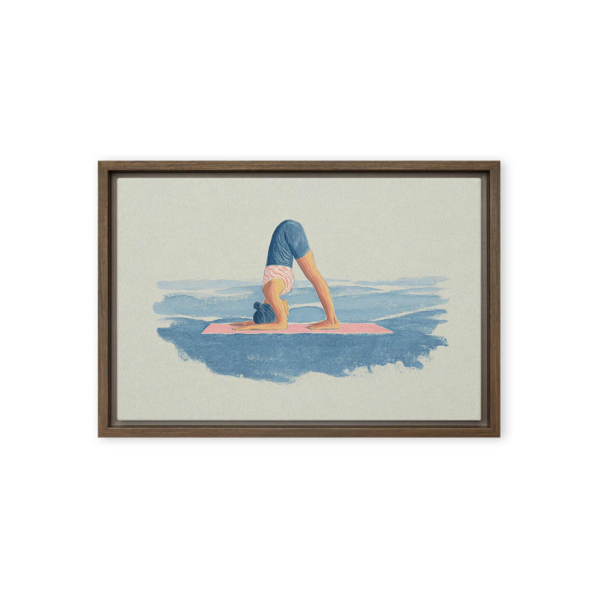 Serene Ink and Watercolor Wall Art — Dusty Blue, Blush, Sand