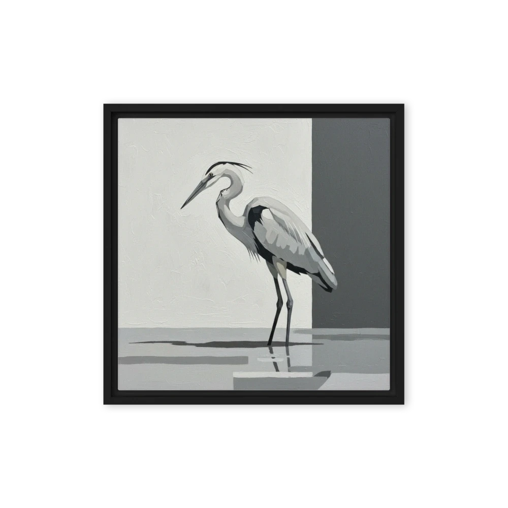 Grayscale Heron Study