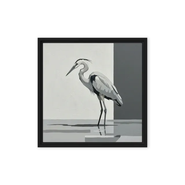 Grayscale Heron Study | Art Print