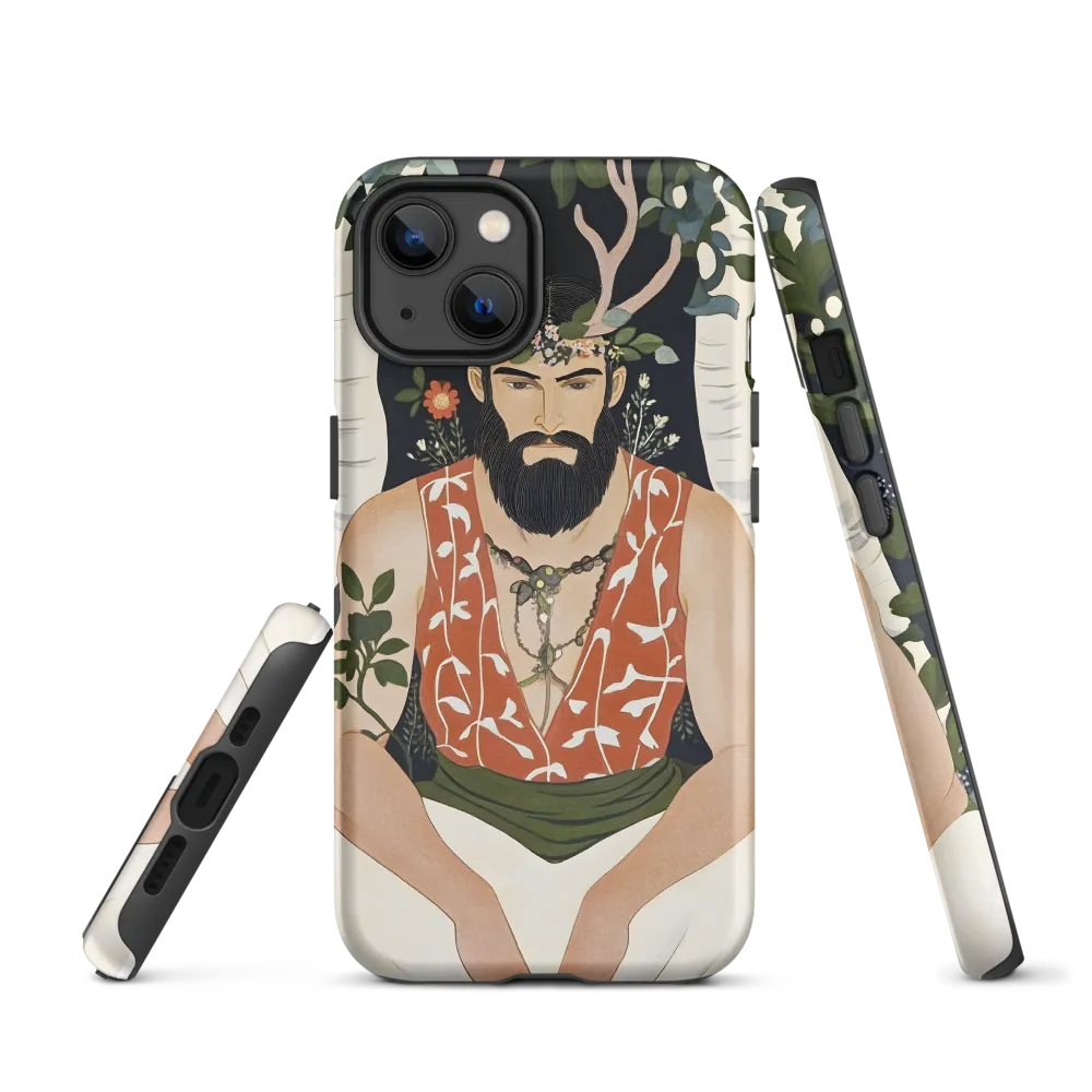 Man with Antlers in Nature | Phone Case