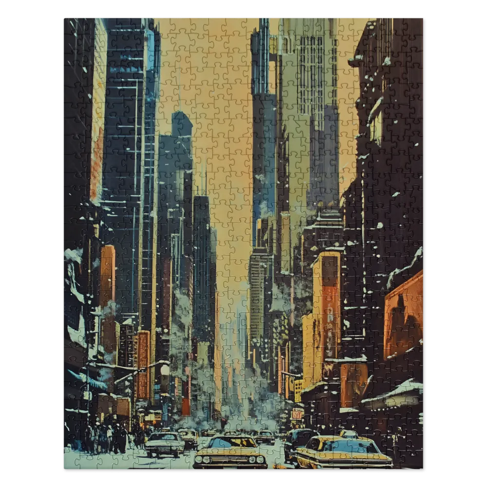 Winter Cityscape Painting 
 Jigsaw Puzzle