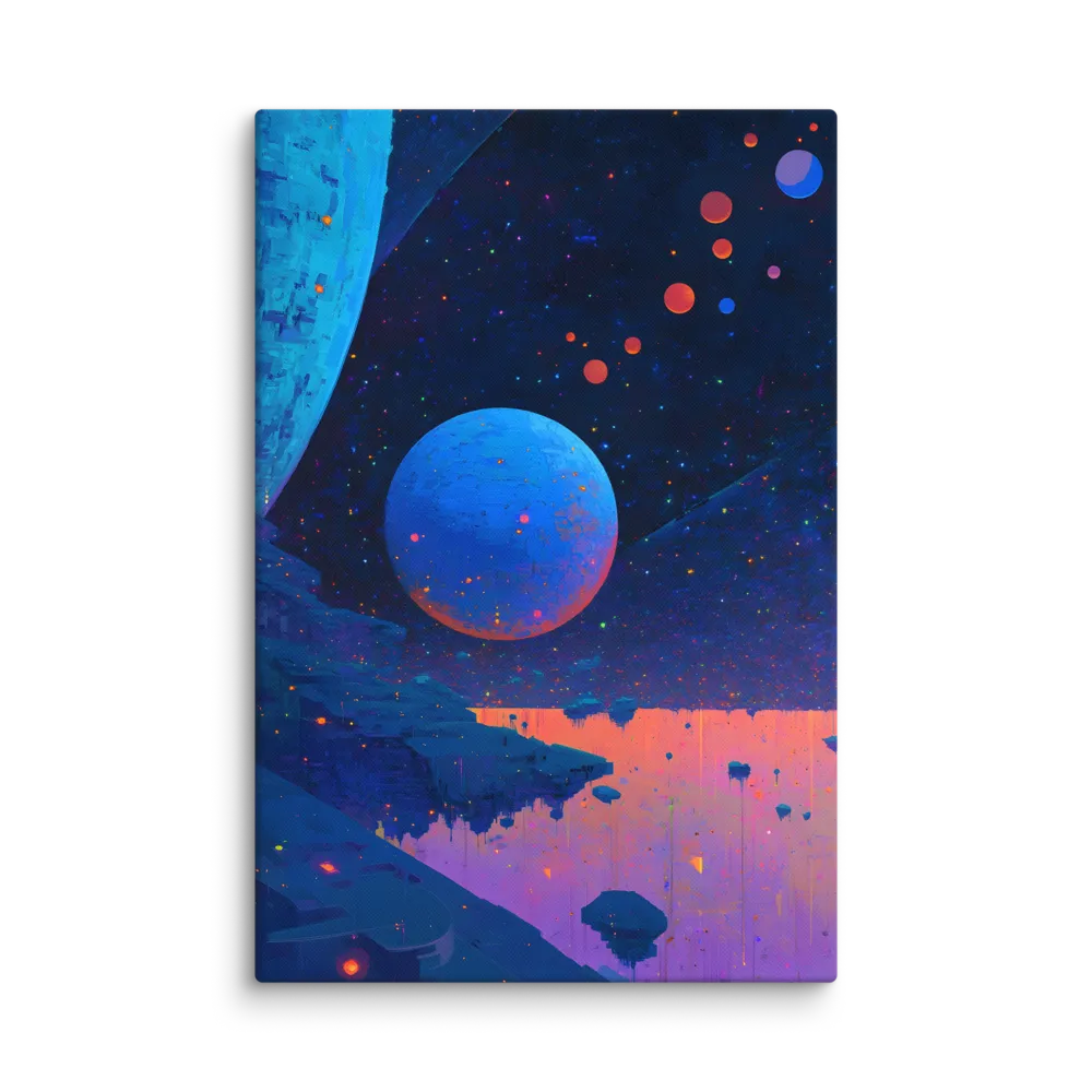 Cosmic City Dreamscape 
 Canvas with Brown Frame