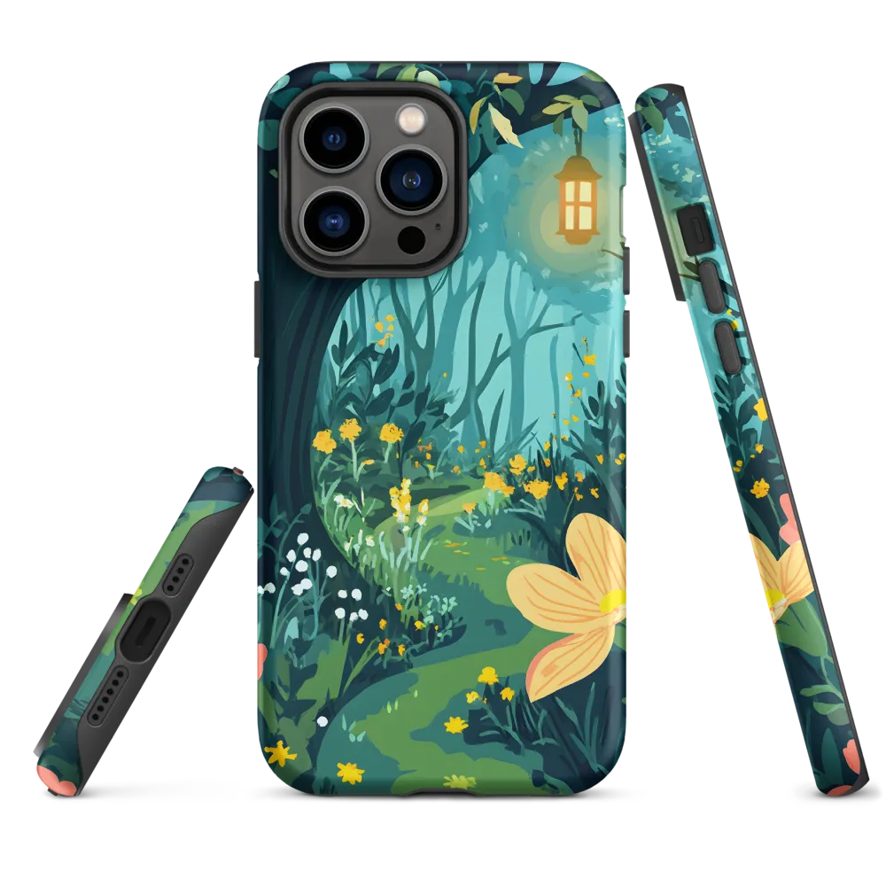 Serene Forest Pathway Illustration | Phone Case