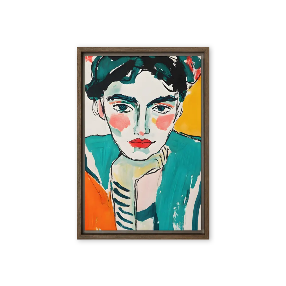 Expressive Pop Art Portrait 
 Canvas with Black Frame
