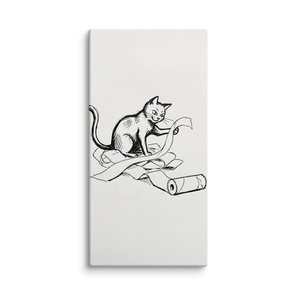 Mischievous Cat Play 
 Canvas | 12″x 24″