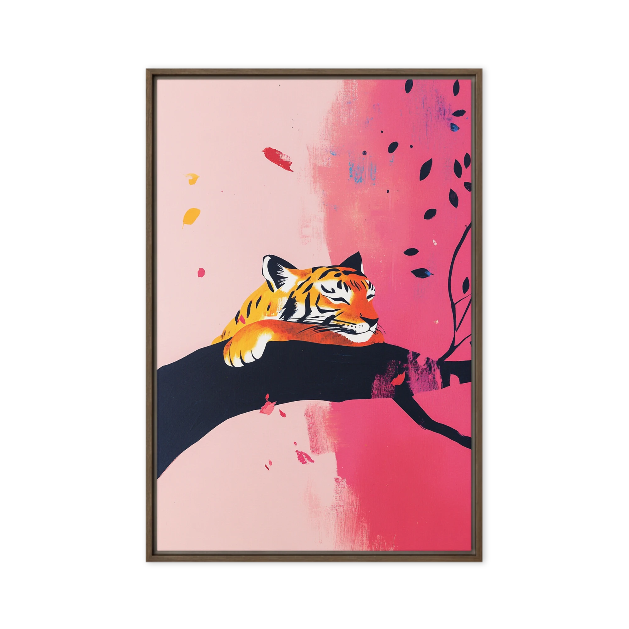 Stylized Sleeping Tiger on Branch