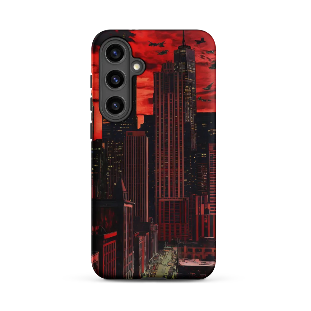 Crimson Skies Over Metropolis | Phone Case