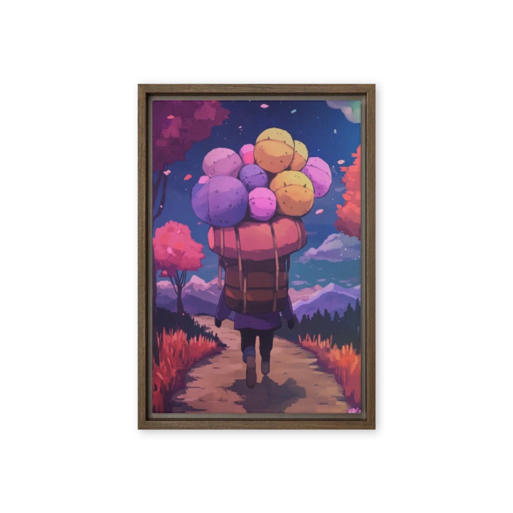 Person Carrying Colorful Spheres
