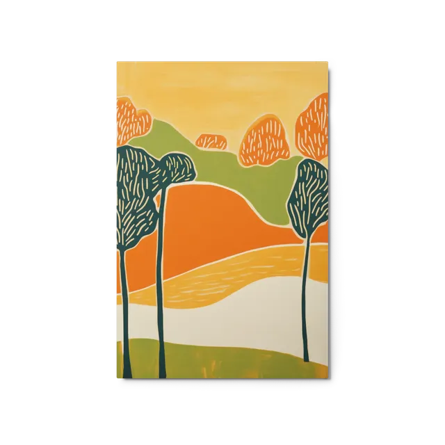 Flat color blocks and rhythmic lines — Gouache and contour