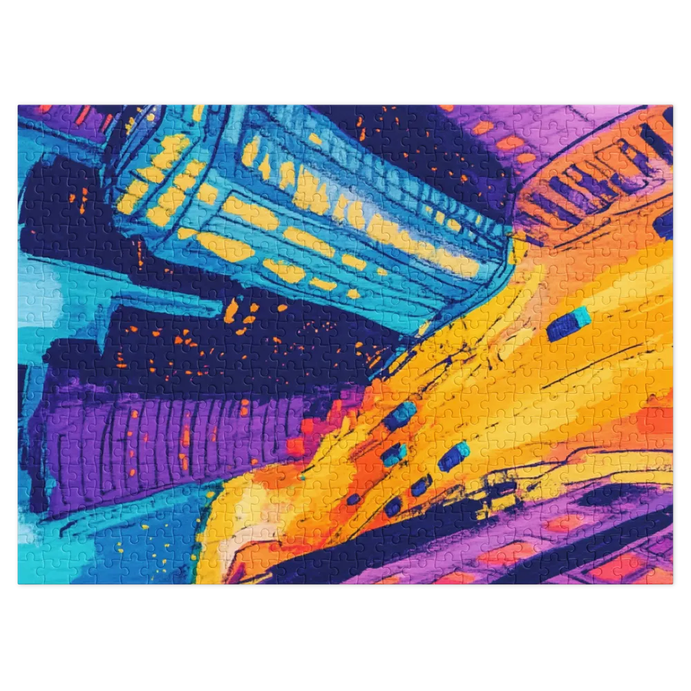 Vibrant Cityscape in Acrylic | Jigsaw Puzzle (252/520 pieces)