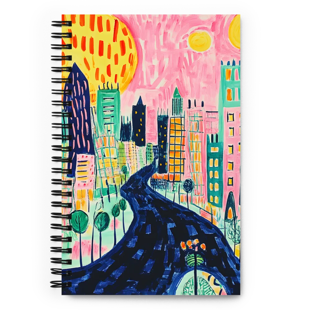 Vibrant Cityscape Odyssey 
 Spiral Notebook | 140 pages