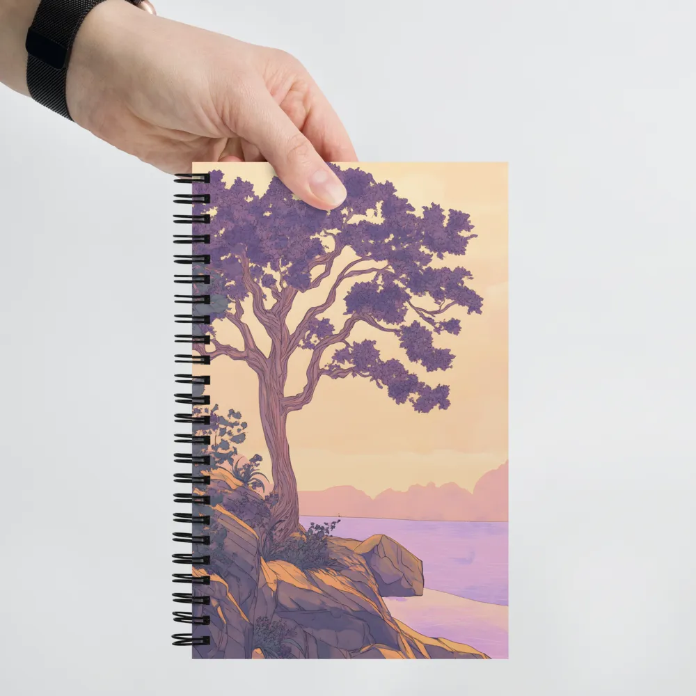 Twilight Tree on Rocky Shore 
 Spiral Notebook | 140 pages