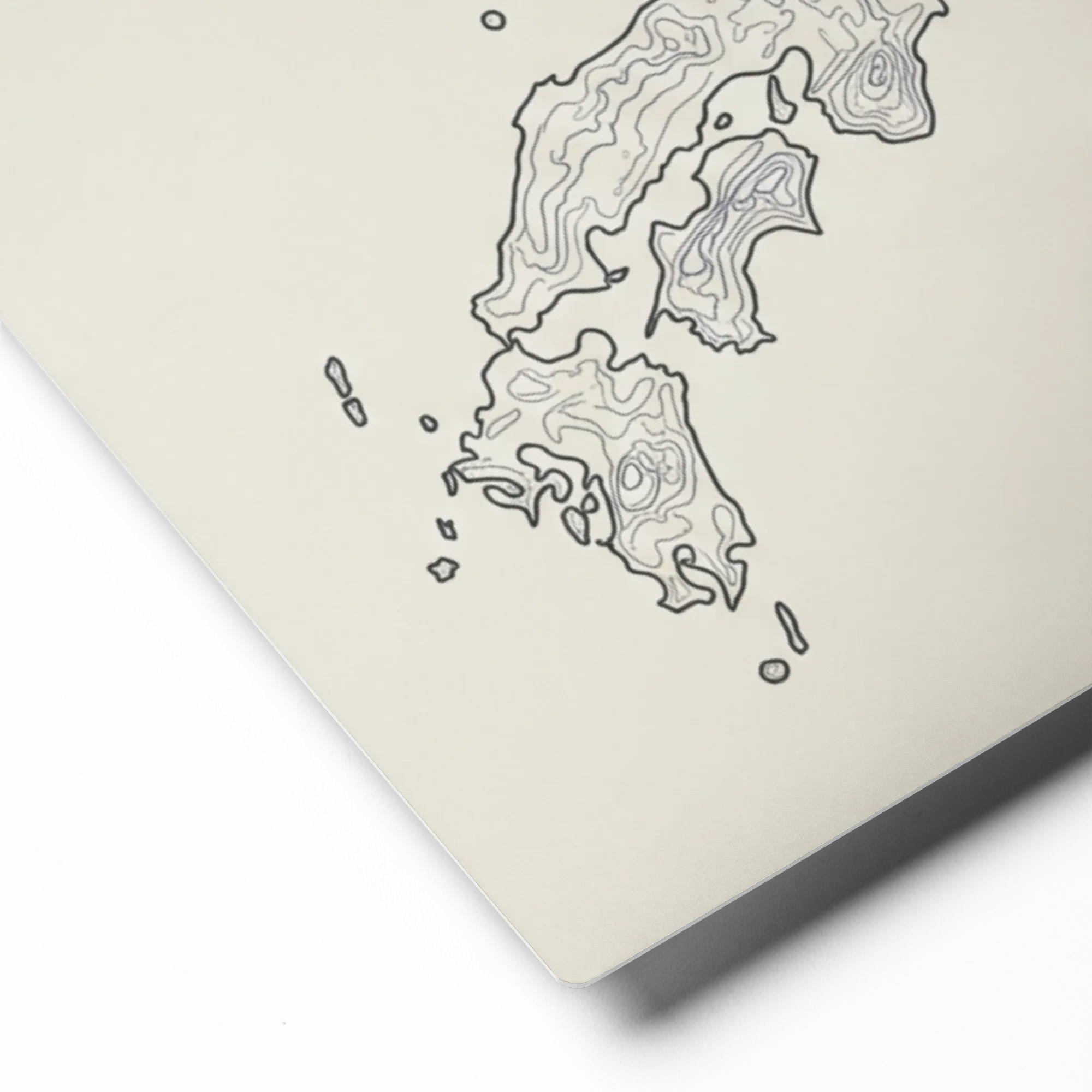 Japan Topography 
 Metal Print | 16″x 20″