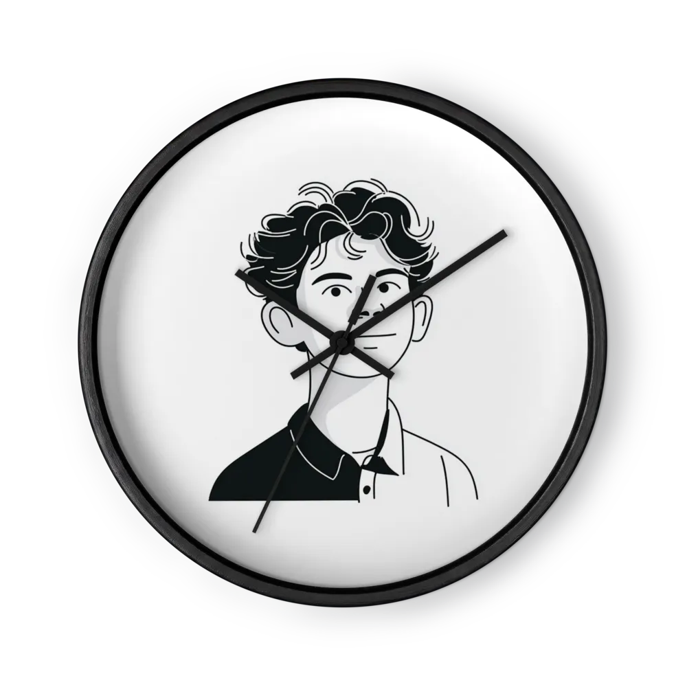 Curly Hair Portrait | Wall Clock