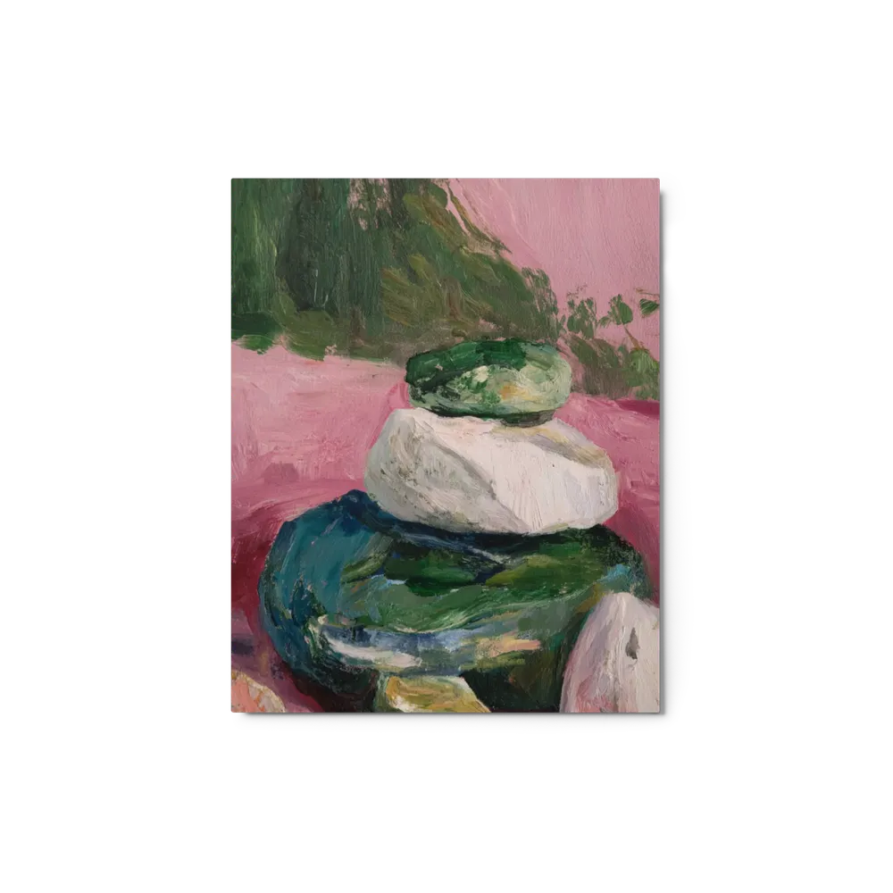 Balanced Cairn on Pink | Art Print
