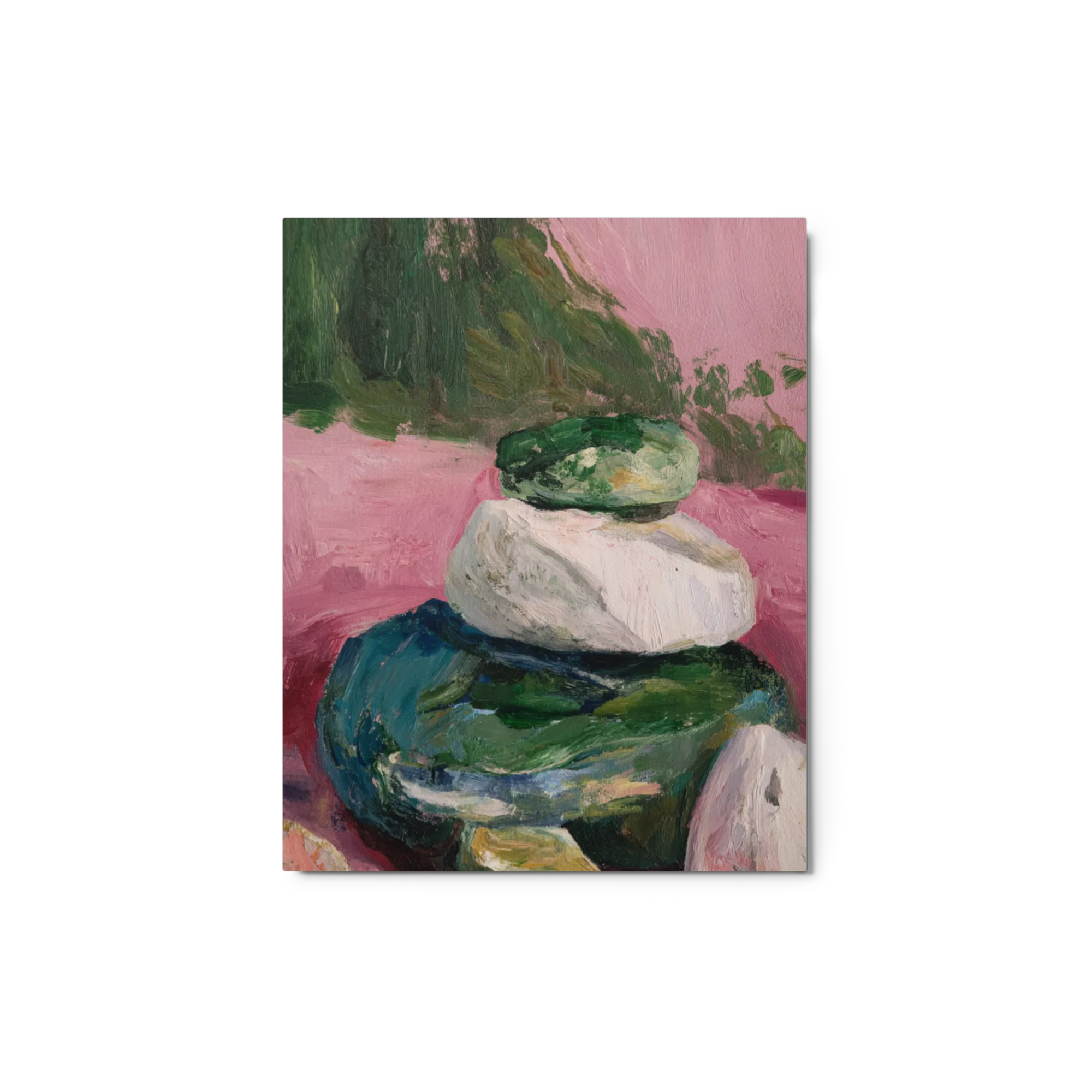 Balanced Cairn on Pink | Art Print