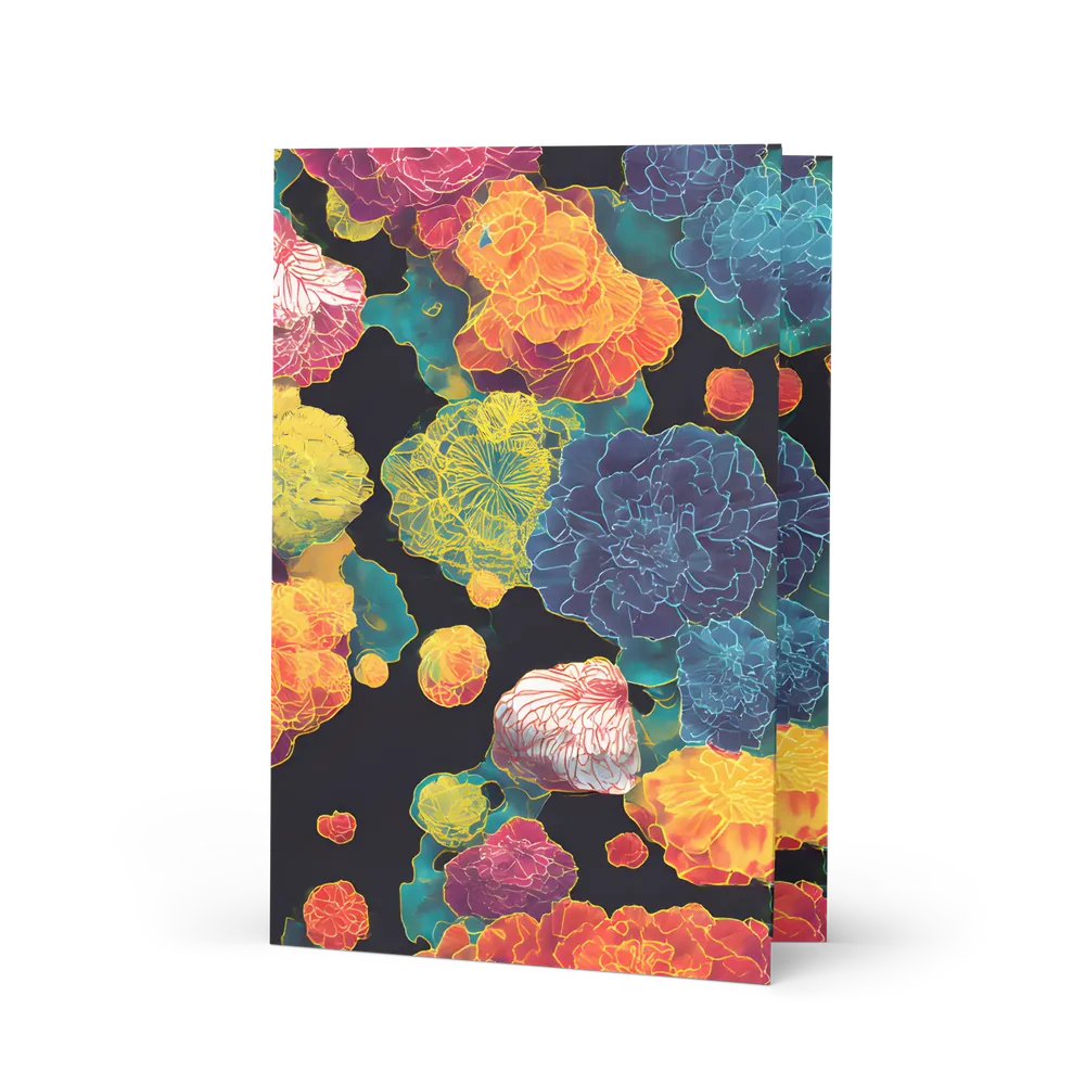 Neon Peony Tapestry | Greeting Card | 5″×7″