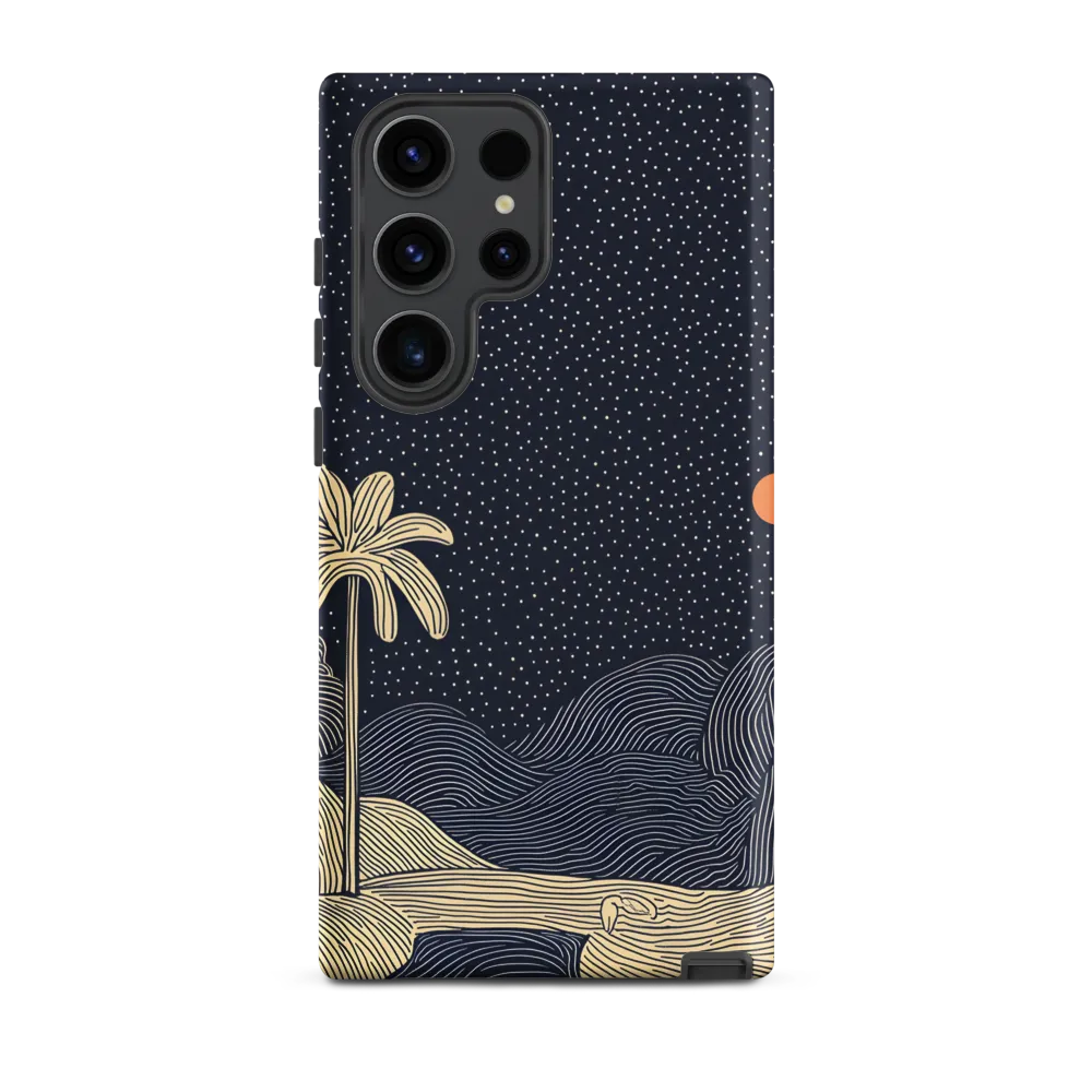 Minimal Line Art Landscape with Palm Tree | Phone Case