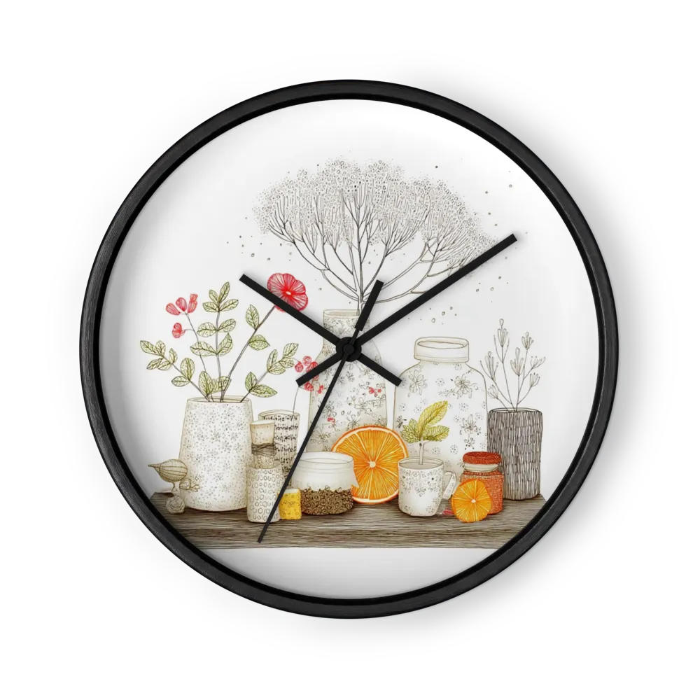 Citrus and Botanical Still Life | Wall Clock