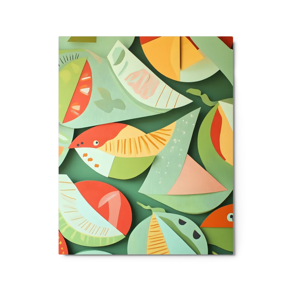 Abstract Leaves and Birds Design