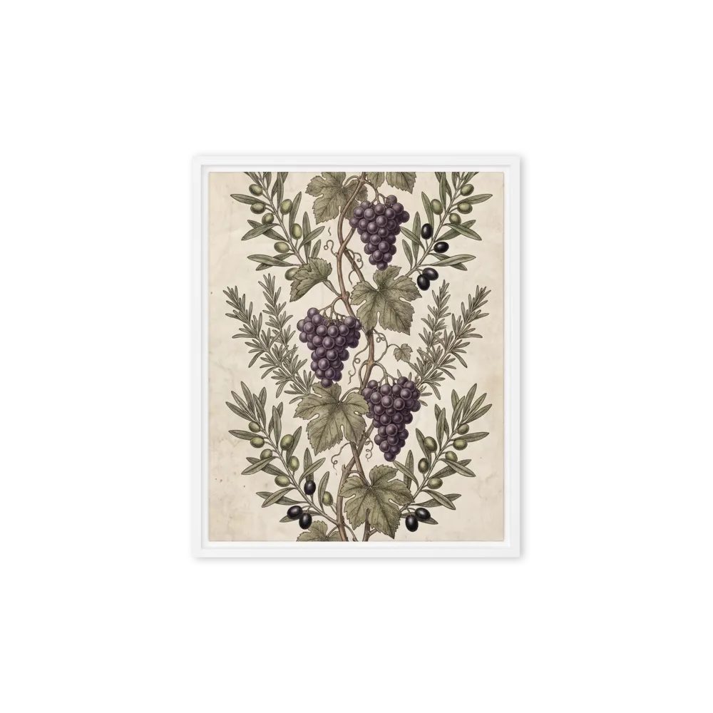 Mediterranean Botanical Engraving 
 Poster with Black Frame | 12″x 16″