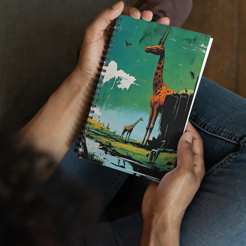 Surreal Savanna Giraffes 
 Spiral Notebook | 140 pages