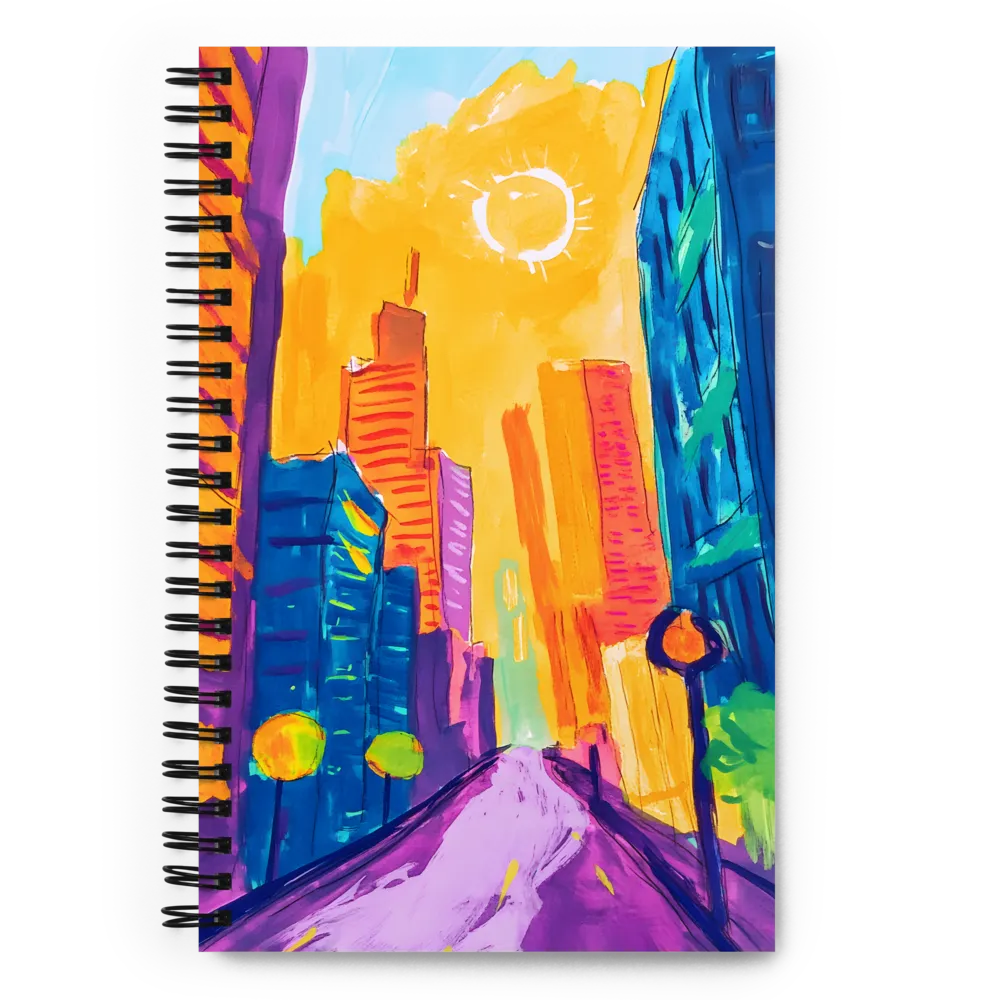 Vibrant Cityscape Abstract 
 Spiral Notebook | 140 pages