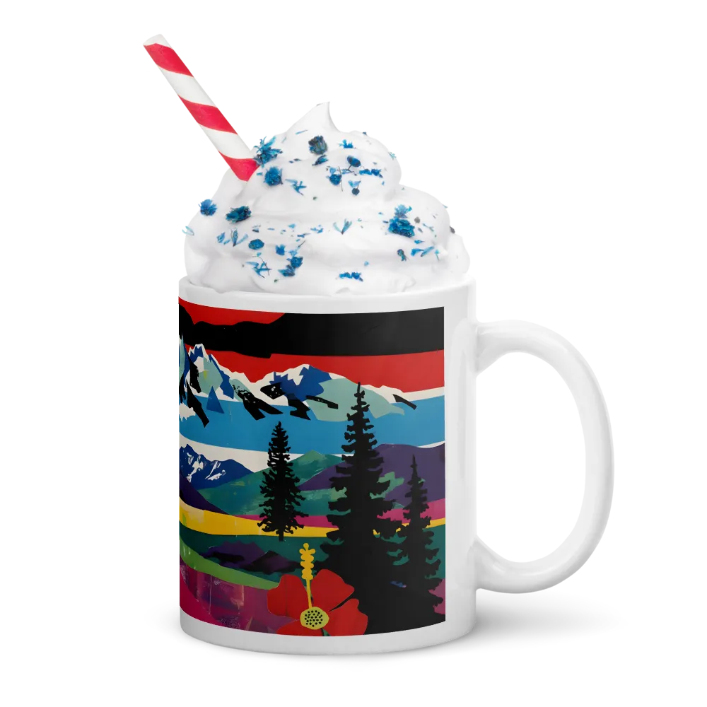 Prismatic Mountain Poster 
 Mug with Red inside | 15 oz