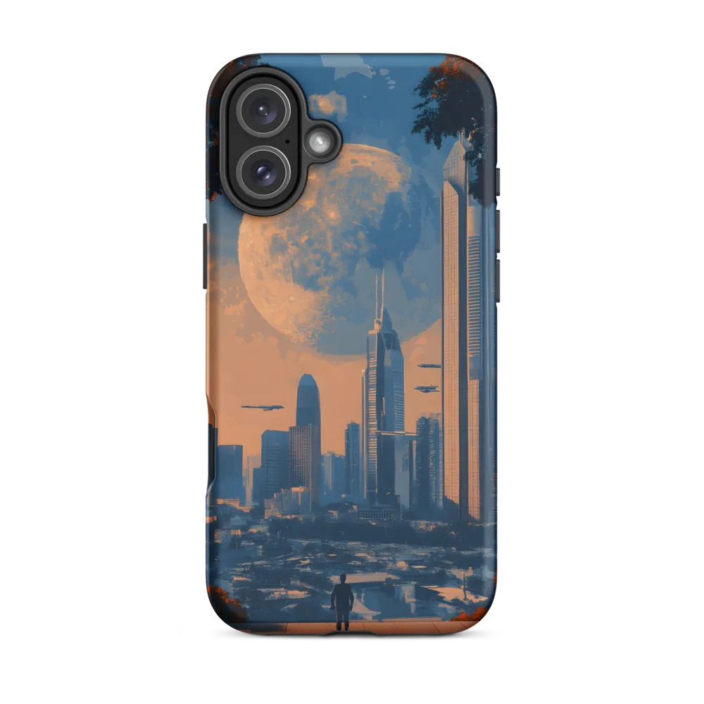 Futuristic Cityscape with Moon | Phone Case