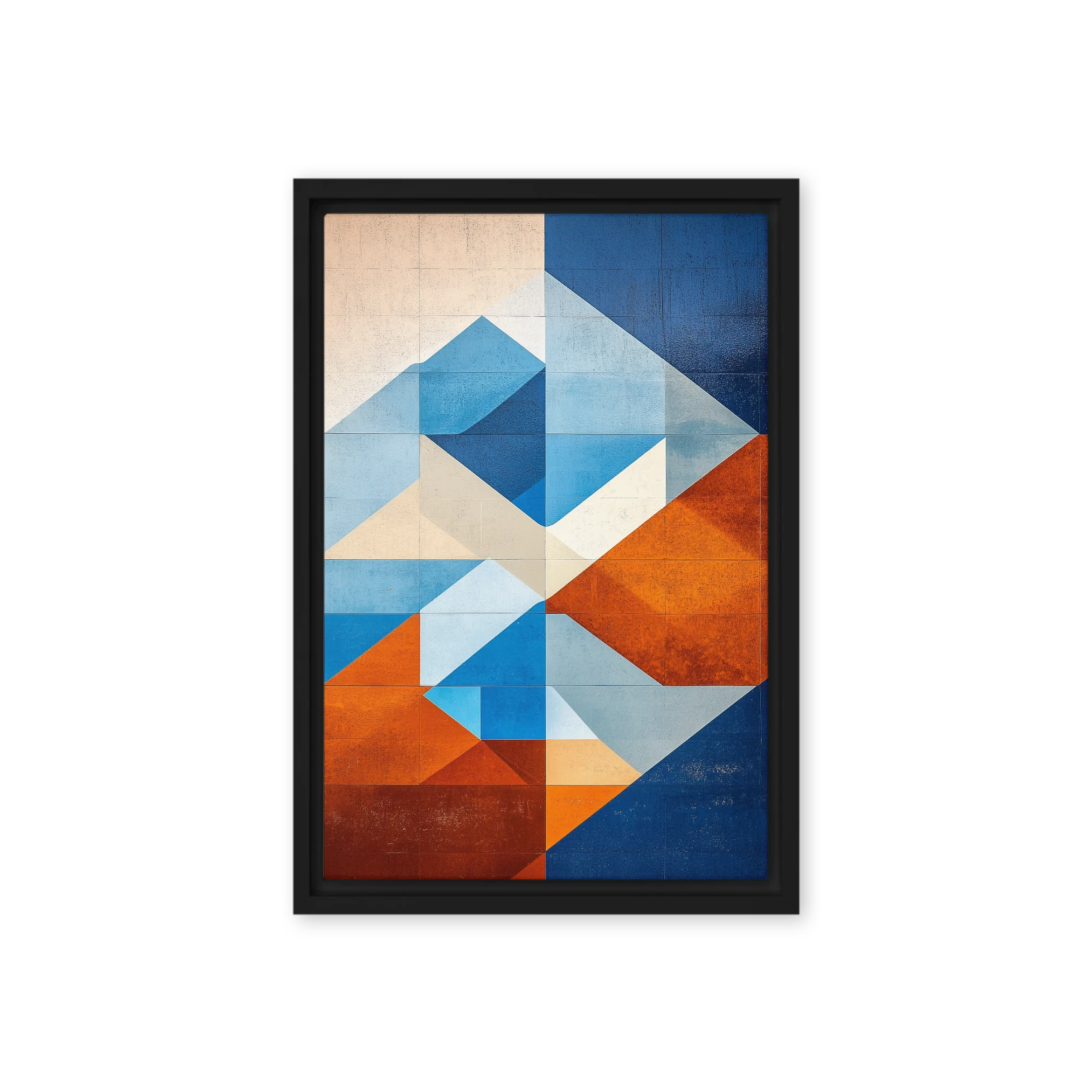 Geometric Abstract Mural of Mountains