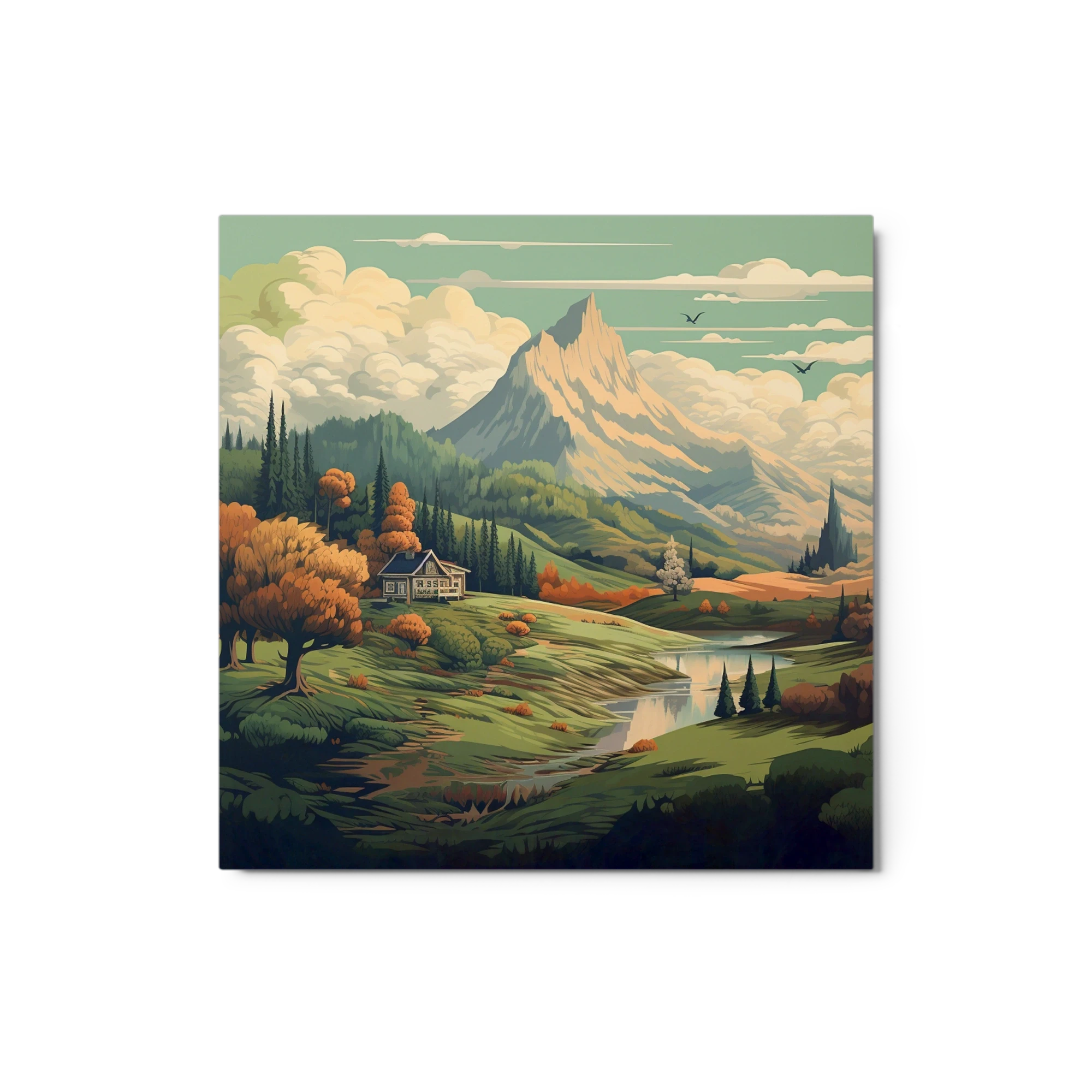 Serene Mountain Landscape Art