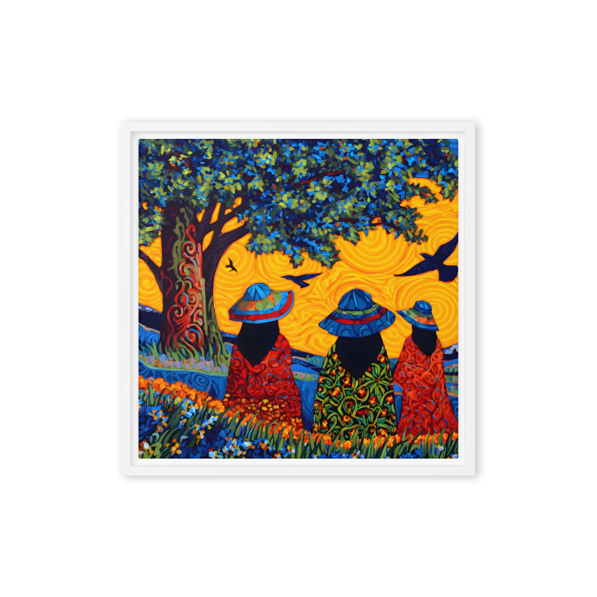 Folk Art Landscape Vision 
 Canvas | 18″x 18″