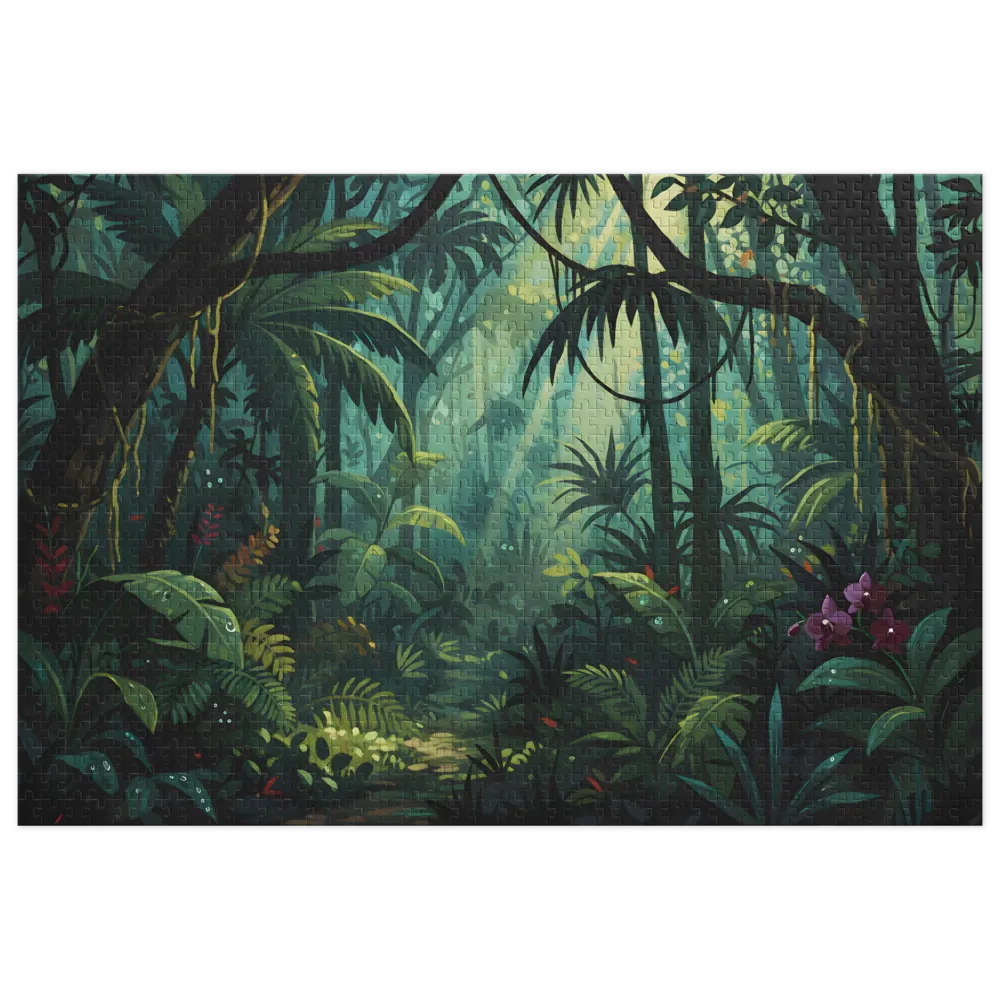 Sunlight Through Canopy 
 Jigsaw Puzzle in Tin Box
