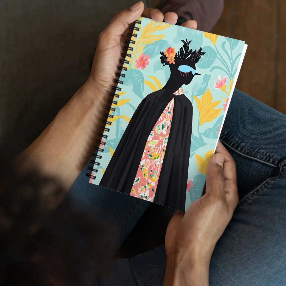 Tropical Bloom Silhouette 
 Spiral Notebook | 140 pages
